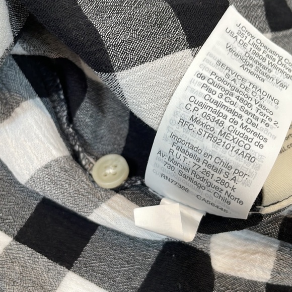 Madewell Top Short Sleeve Button-down XS Black and White Check - Picture 11 of 11